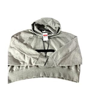Nike Tech Sweatshirt Over-Oversized Women's Pullover Hoodie Gray L Crop NWT